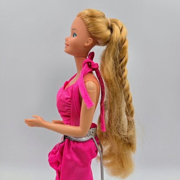 1982 Vintage Twirly Curls Barbie Doll 5579 Superstar Era Blonde Hair Curler Brai - Picture 7 of 16